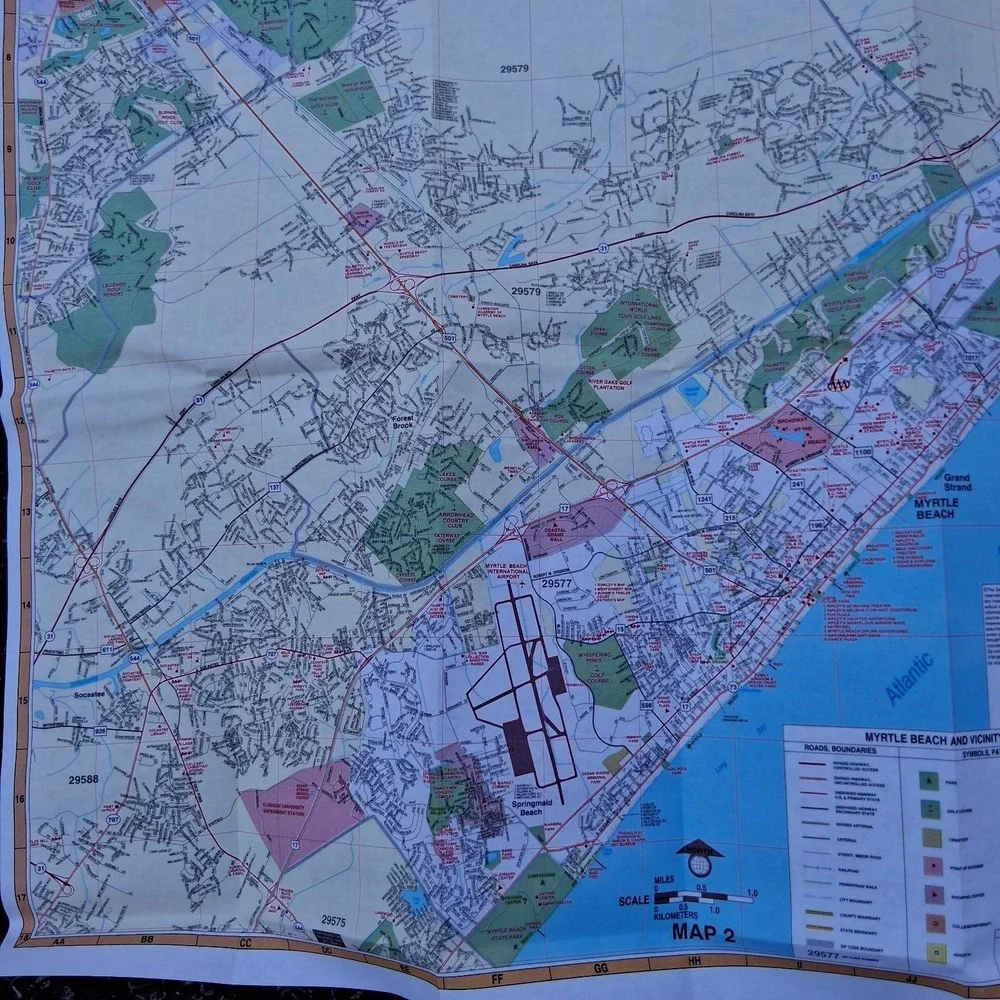 MYRTLE BEACH SOUTH CAROLINA SC City Series Map AAA Road Tour Map GUC